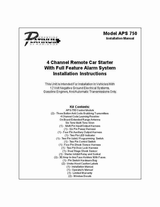 Audiovox Remote Starter APS 750-page_pdf